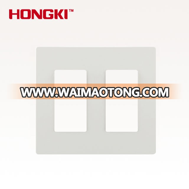 USA TYPE 2 GANG SCREWLESS PLASTIC WALL PLATE FOR DECORATOR SWITCH AND RECEPTACLE