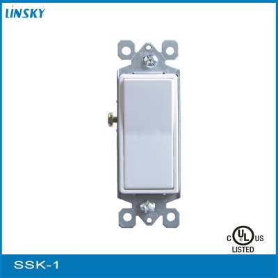 UL residential illuminated single pole electric wall switch