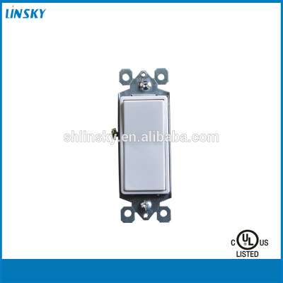 Linsky Residential Grade 15 Amp, 120/277 Volt Decorative Rocker Single-Pole Quiet Switch