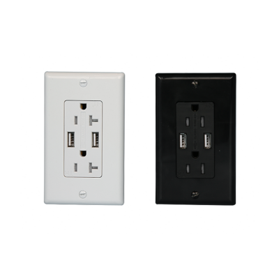 Almond USB Receptacle 15A 125V Tamper Resistant Outlet & Free Wall Plates