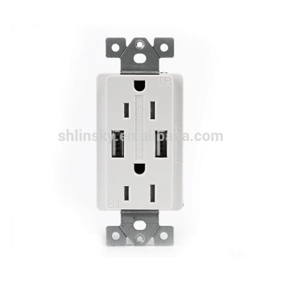 Shanghai Linsky American Standard 15A 125V UL USB Charger Outlet Receptacle