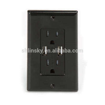 American GFCI 15 amp usb wall socket double usb interface wall receptacle